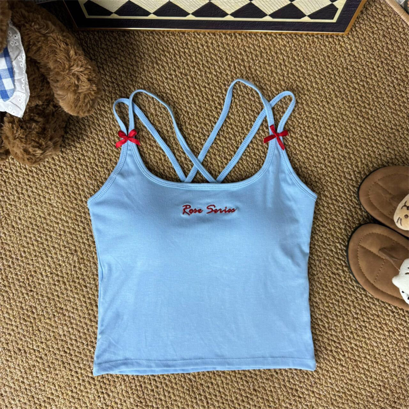 Summer embroidery vest inside the ride tops for women