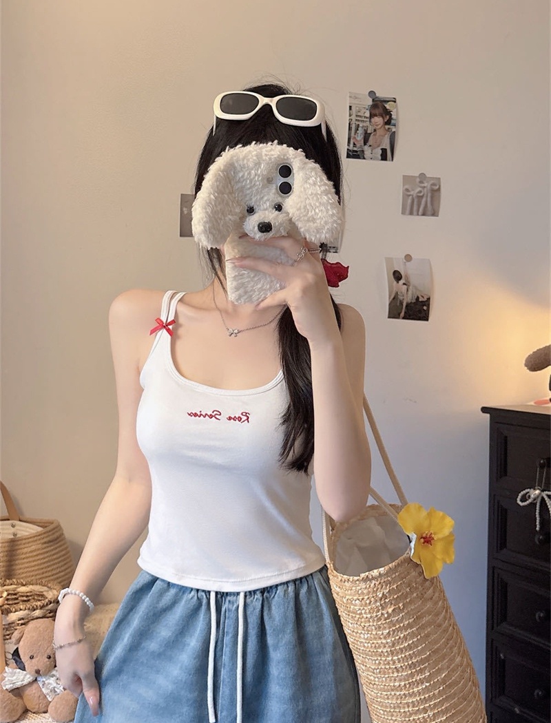 Summer embroidery vest inside the ride tops for women