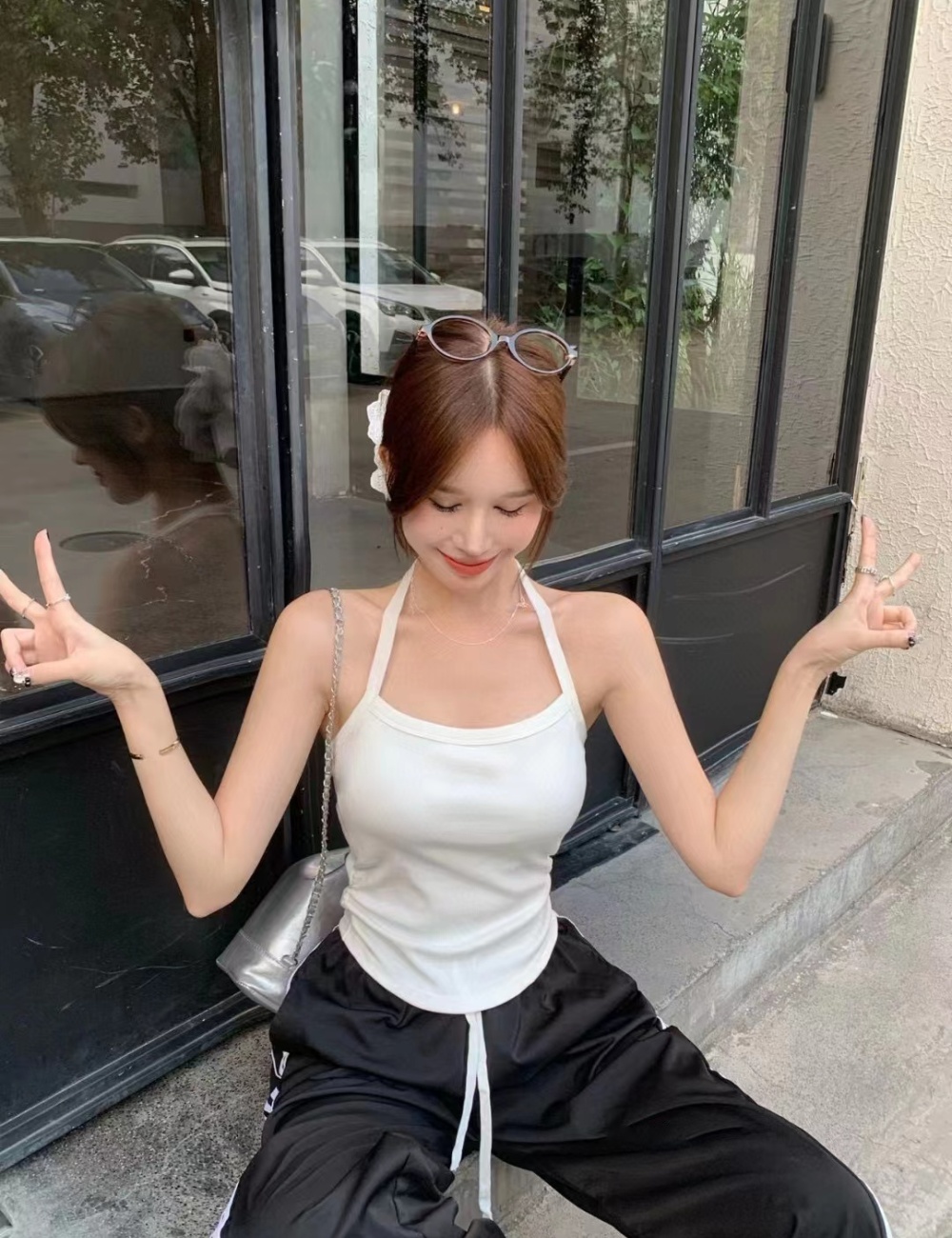 Wears outside beauty back small sling halter Bra for women