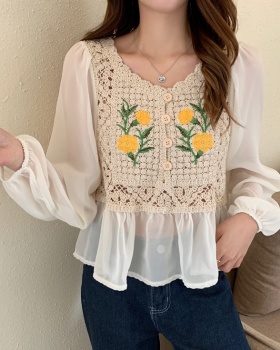Chiffon shirt spring and autumn tops for women