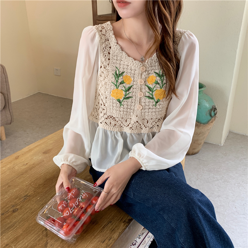 Chiffon shirt spring and autumn tops for women