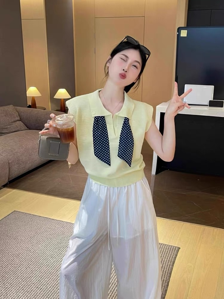 All-match sleeveless tops show young summer T-shirt for women