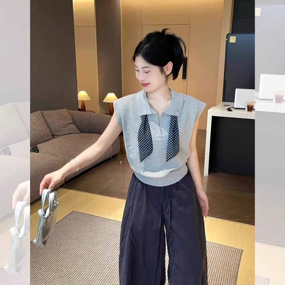 All-match sleeveless tops show young summer T-shirt for women