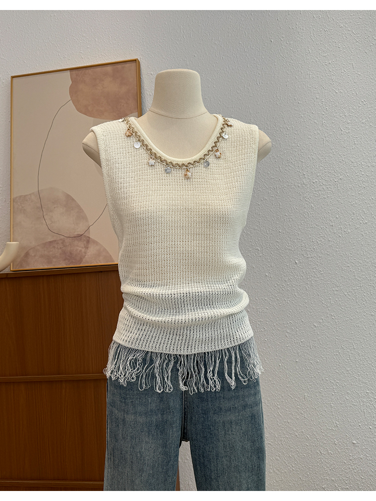 Tassels all-match small tops summer tender vest