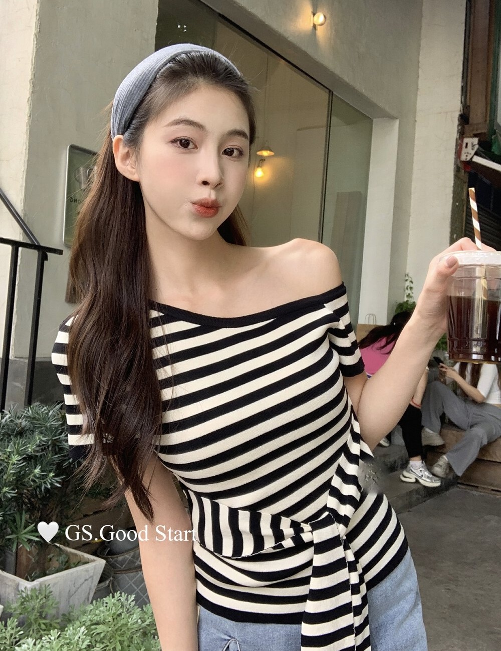 Bandage sloping shoulder tops slim small shirt