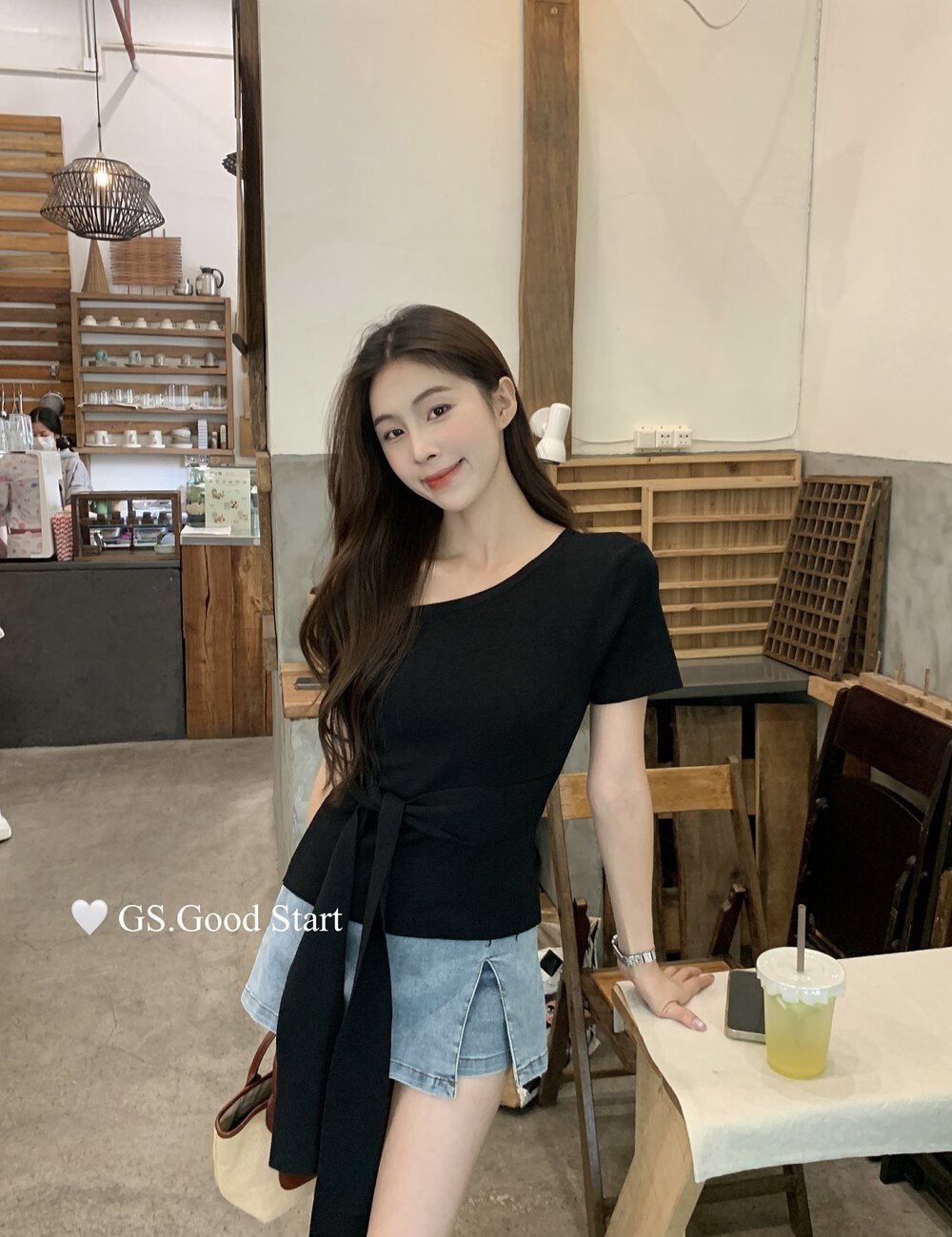 Bandage sloping shoulder tops slim small shirt