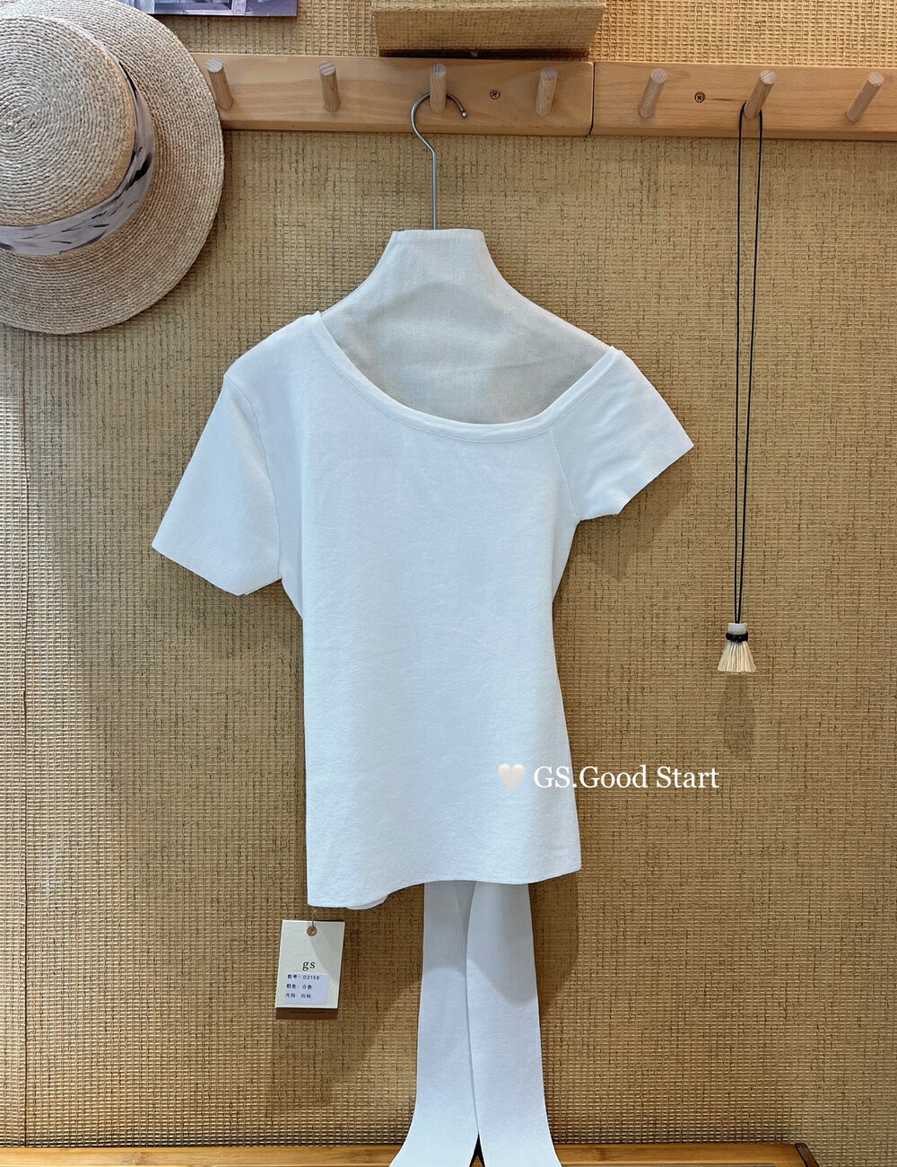 Bandage sloping shoulder tops slim small shirt