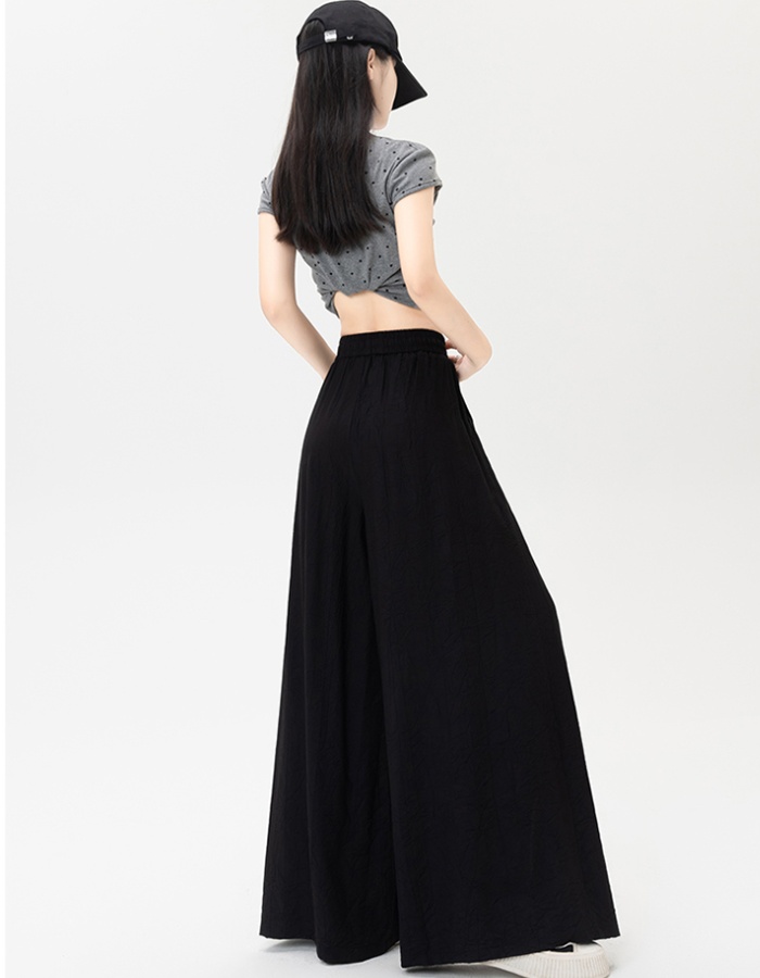 Slim straight thin ice silk wide leg loose long pants