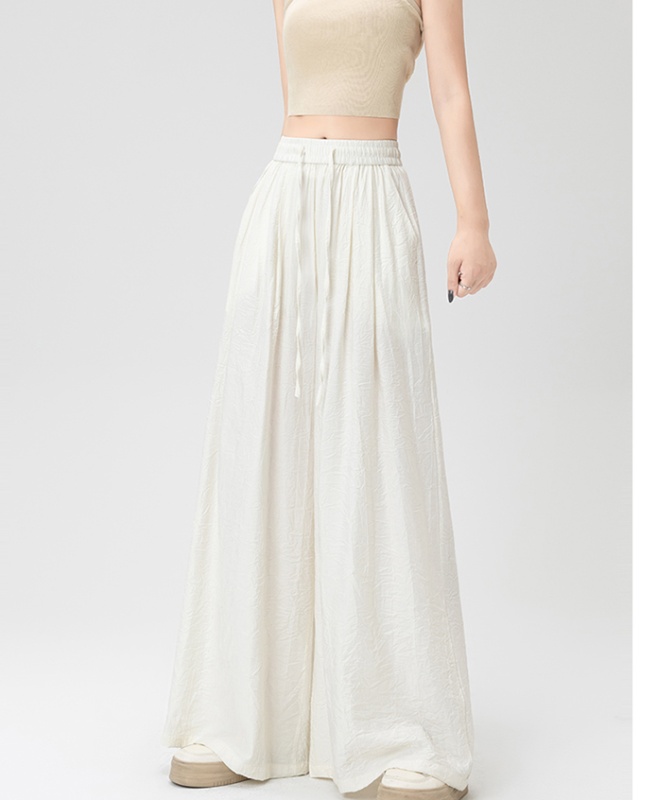 Slim straight thin ice silk wide leg loose long pants