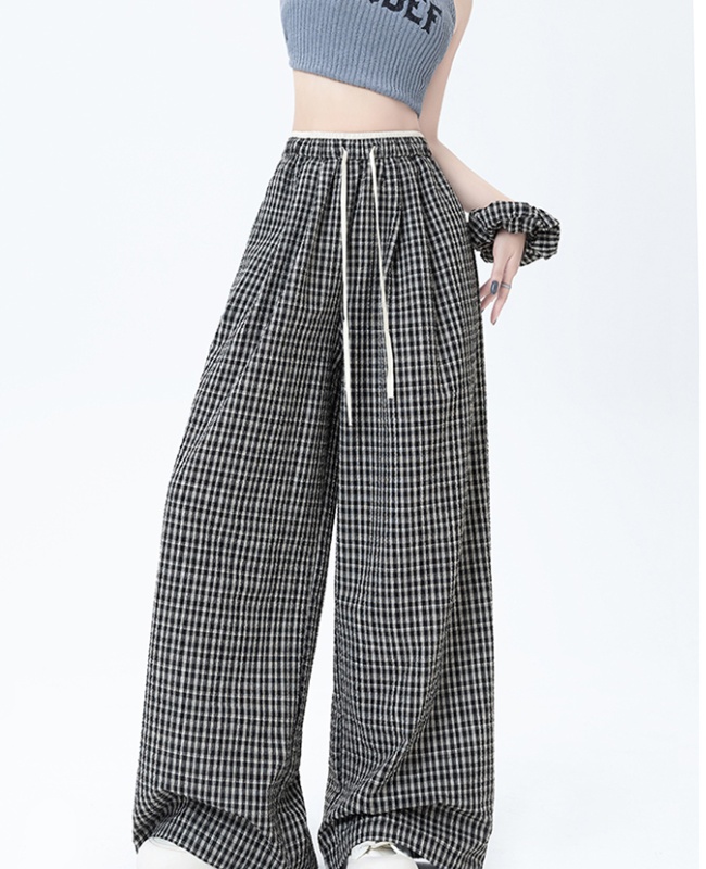 Mixed colors straight hair ring bubble long pants