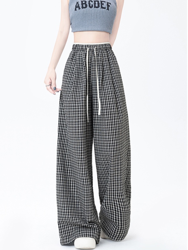 Mixed colors straight hair ring bubble long pants