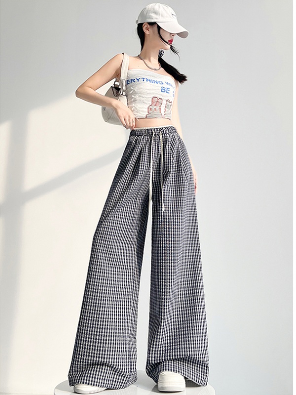 Mixed colors straight hair ring bubble long pants