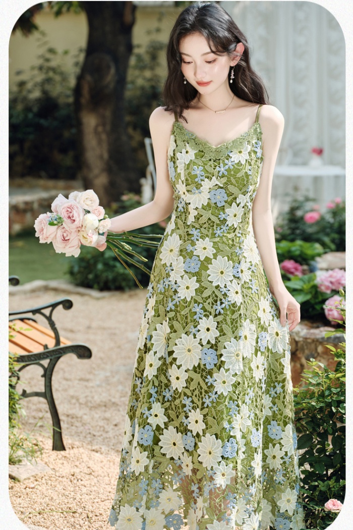 France style dress lace cardigan 2pcs set