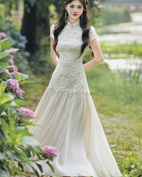 France style chiffon white Chinese style dress