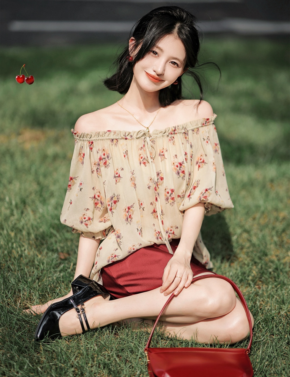 Chouzhe round neck bandage small shirt