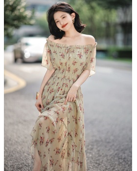 Bandage chouzhe round neck dress