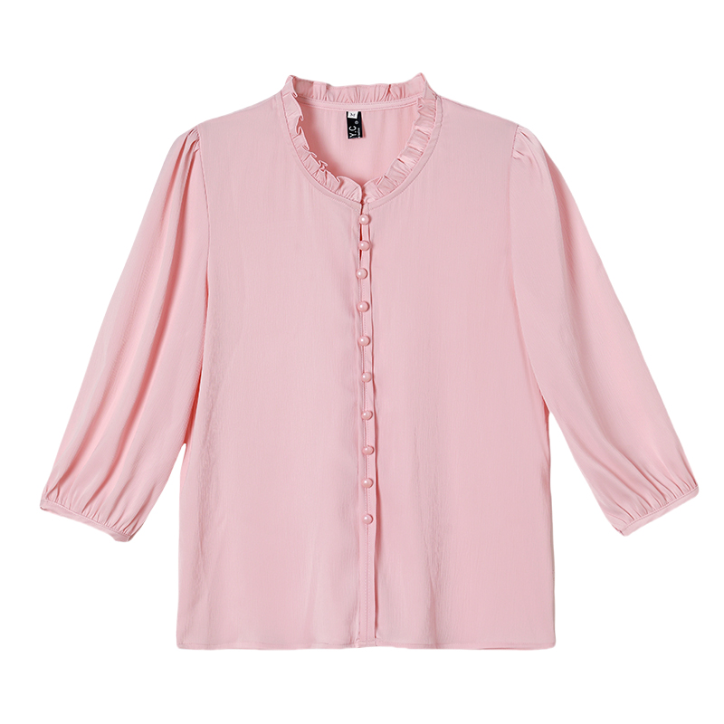 Silk chiffon shirt loose all-match small shirt for women