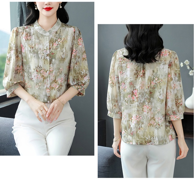 Western style tops silk small shirt for women