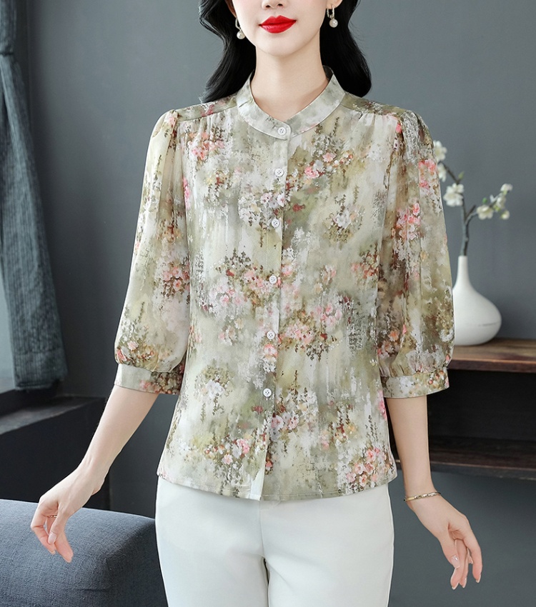 Western style tops silk small shirt for women