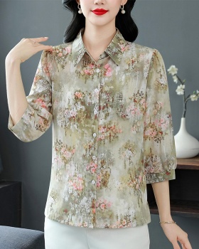 Chiffon shirt Western style tops for women