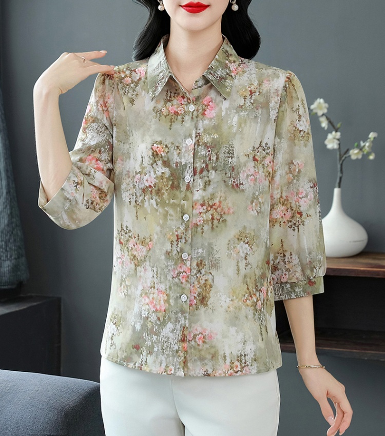 Chiffon shirt Western style tops for women