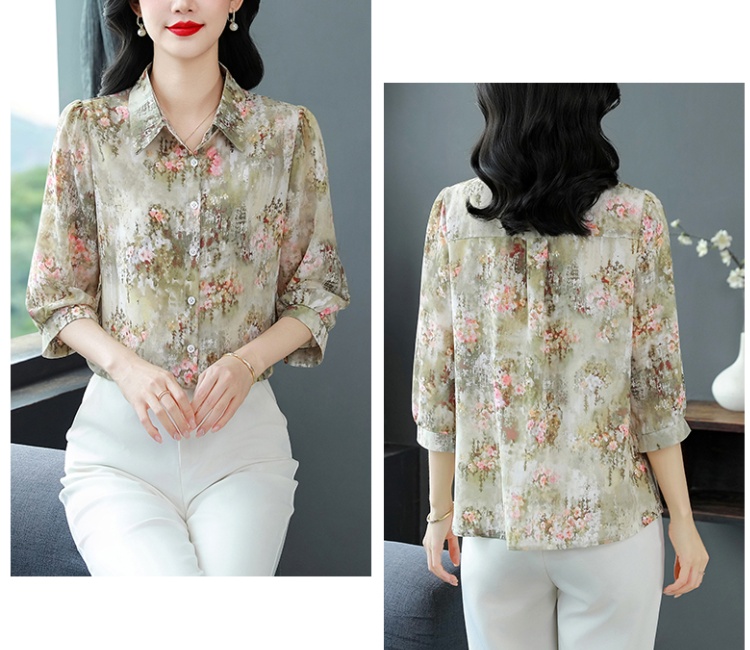 Chiffon shirt Western style tops for women