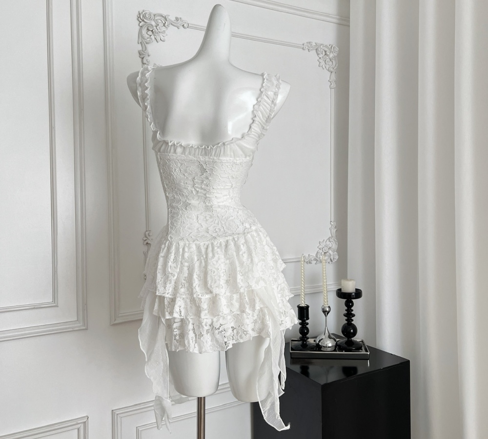 Pinched waist slim dress summer T-back for women