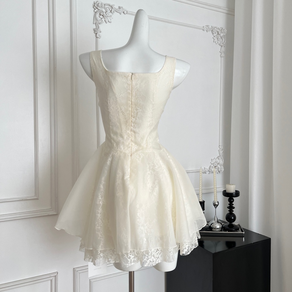 Skirt hem thick and disorderly chouzhe five lady dress