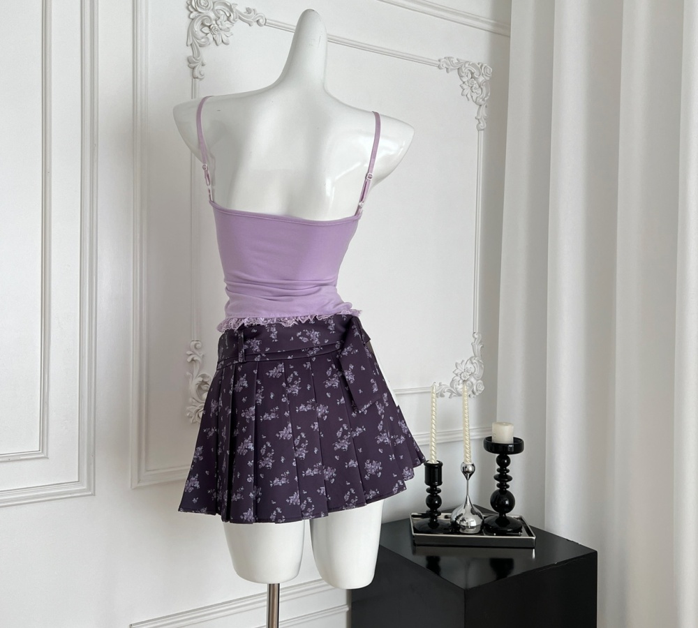 Enticement summer tops sexy short skirt a set