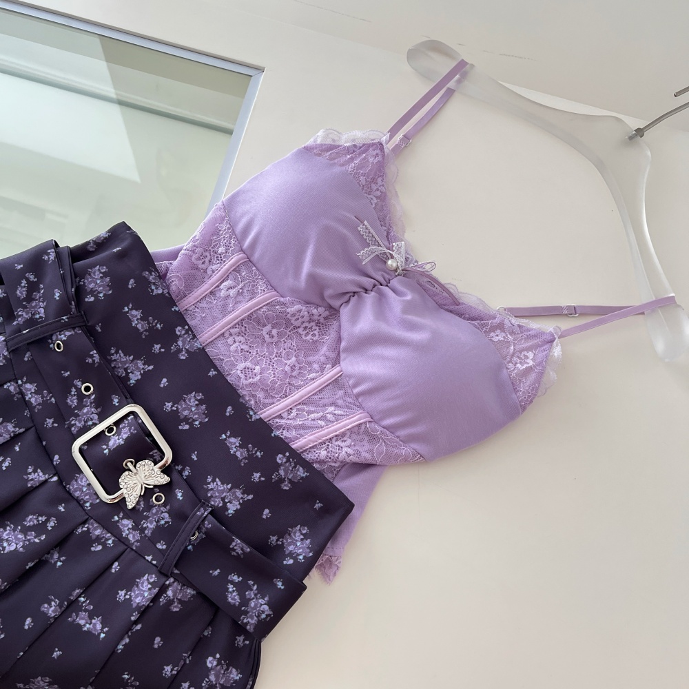 Enticement summer tops sexy short skirt a set