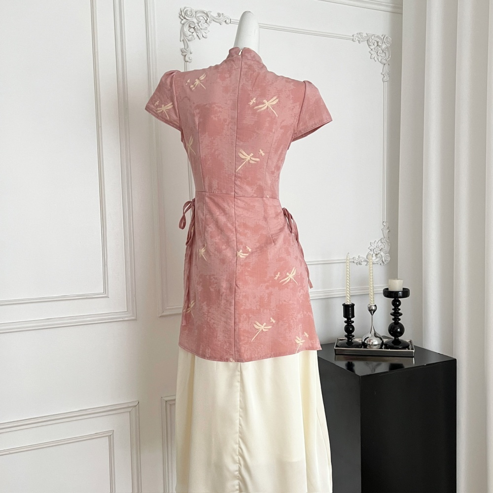 Small dragonfly dress Pseudo-two cheongsam