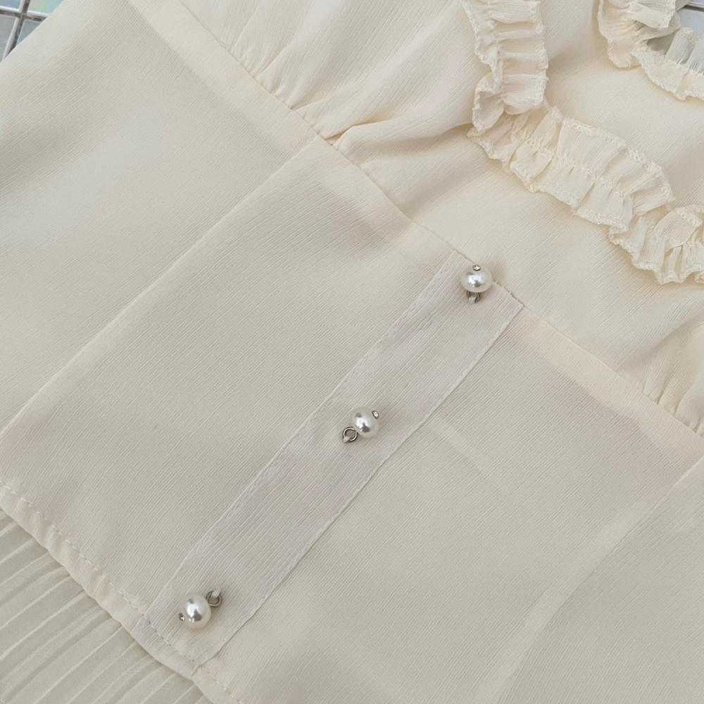 Sleeveless fashion pleated waistcoat lace summer dress a set