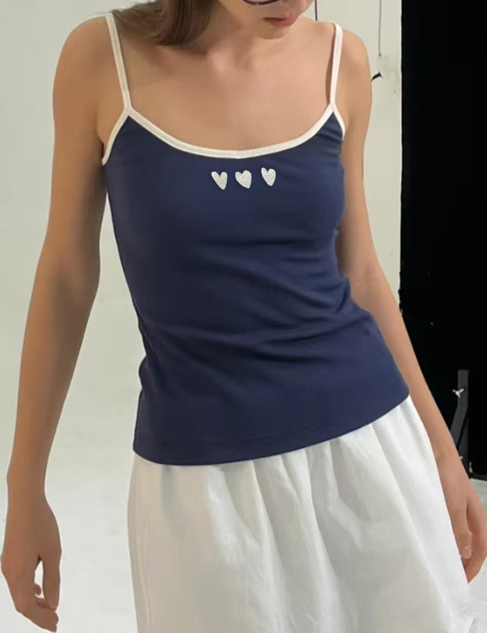 Sling spring and summer vest heart T-shirt for women