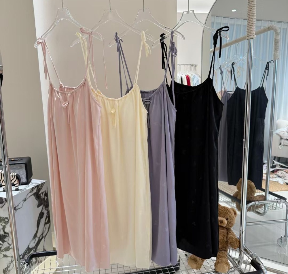 With chest pad night dress sweet pajamas for women