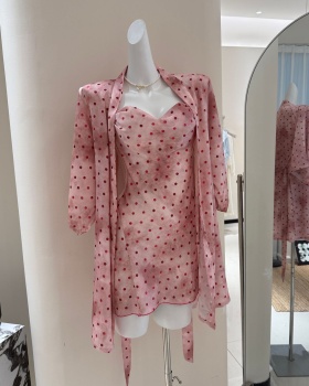 Homewear night dress ice silk nightgown a set for women