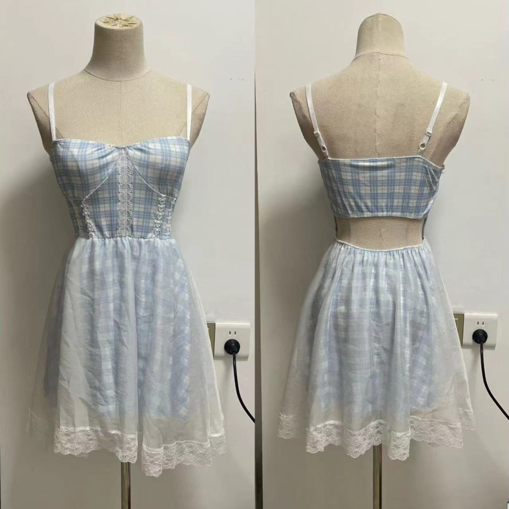 Enticement double big skirt fashion sling dress for women