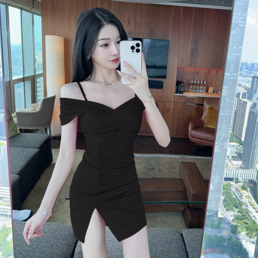 Bottoming sling strapless package hip sexy dress
