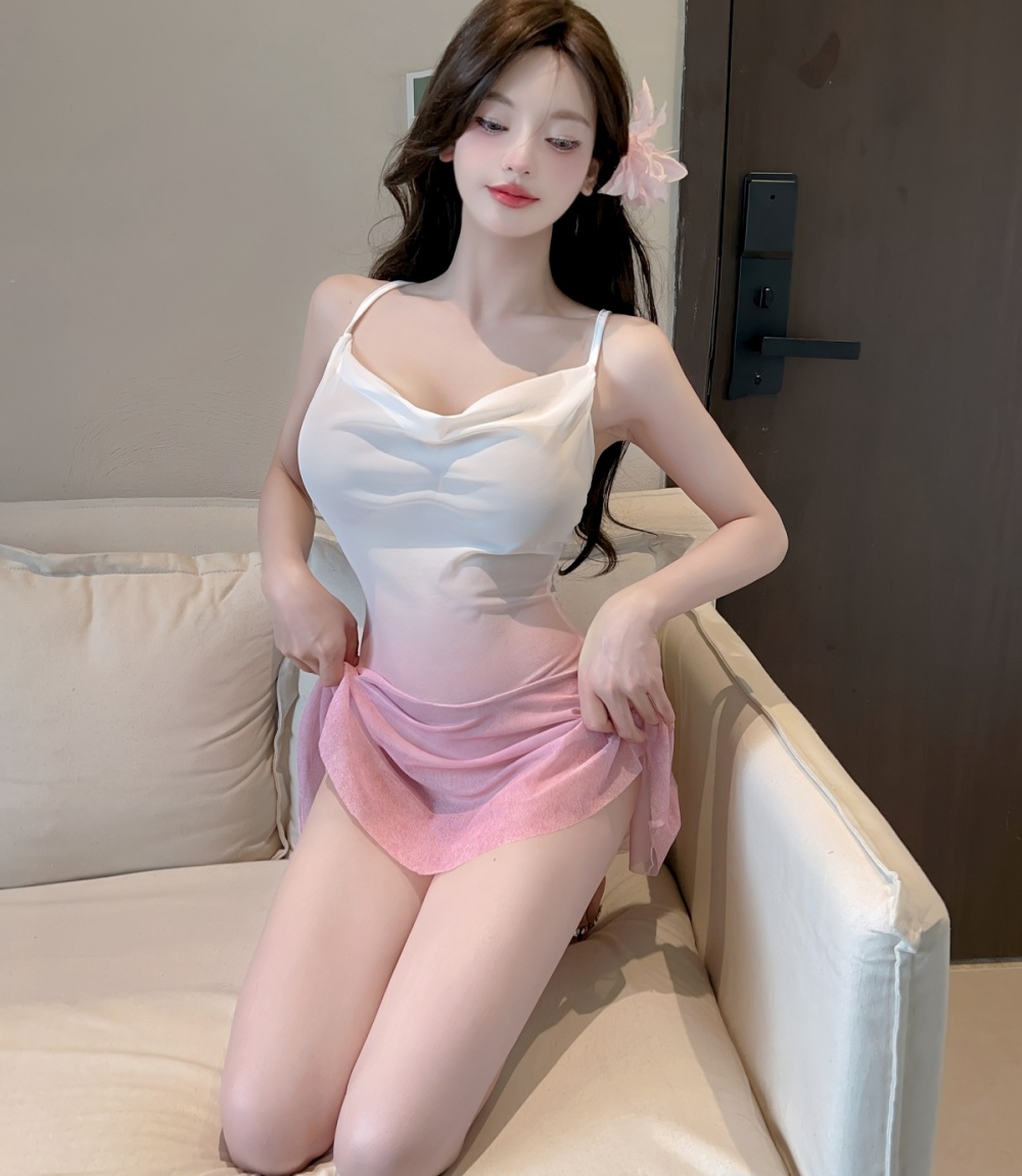 Short gauze gradient bottoming sling tight sexy dress
