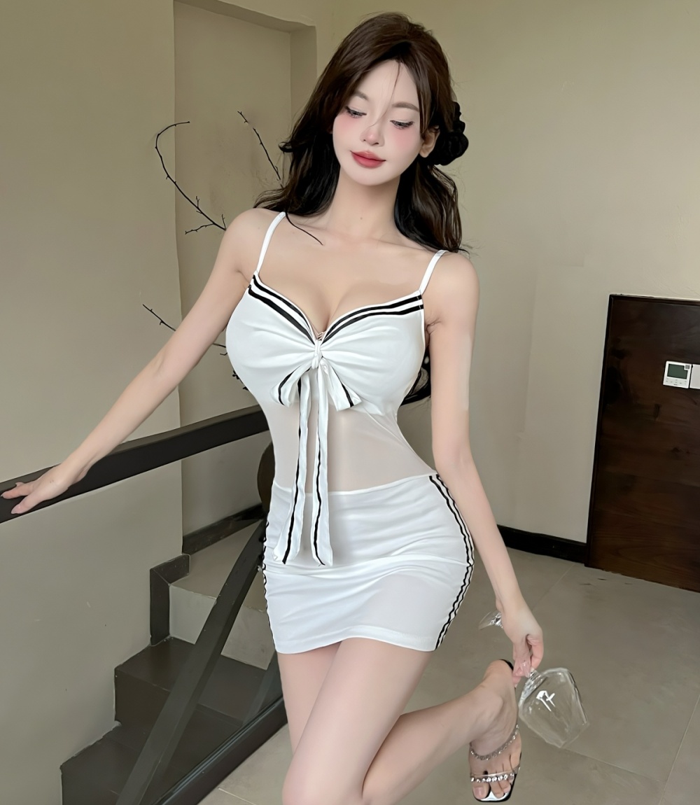 Package hip pinched waist enticement slim dress