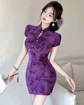 Spring and summer dress hollow cheongsam for women