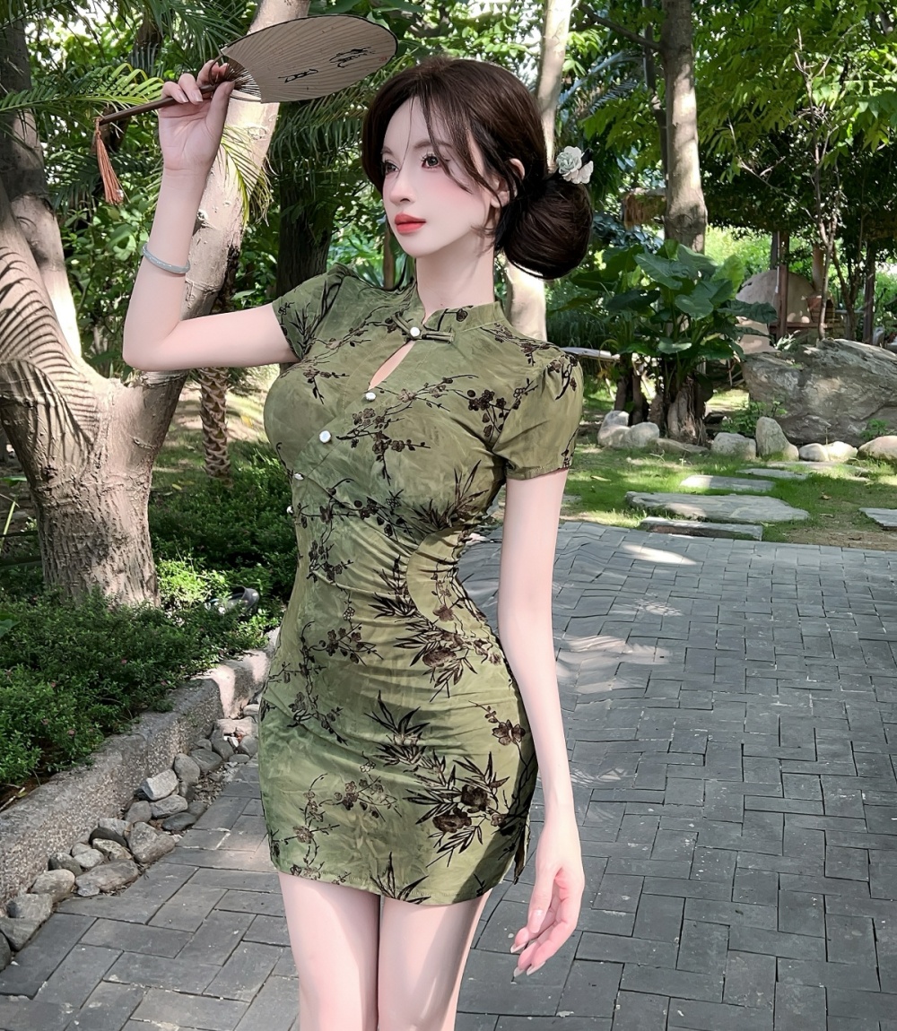 Spring and summer dress hollow cheongsam for women