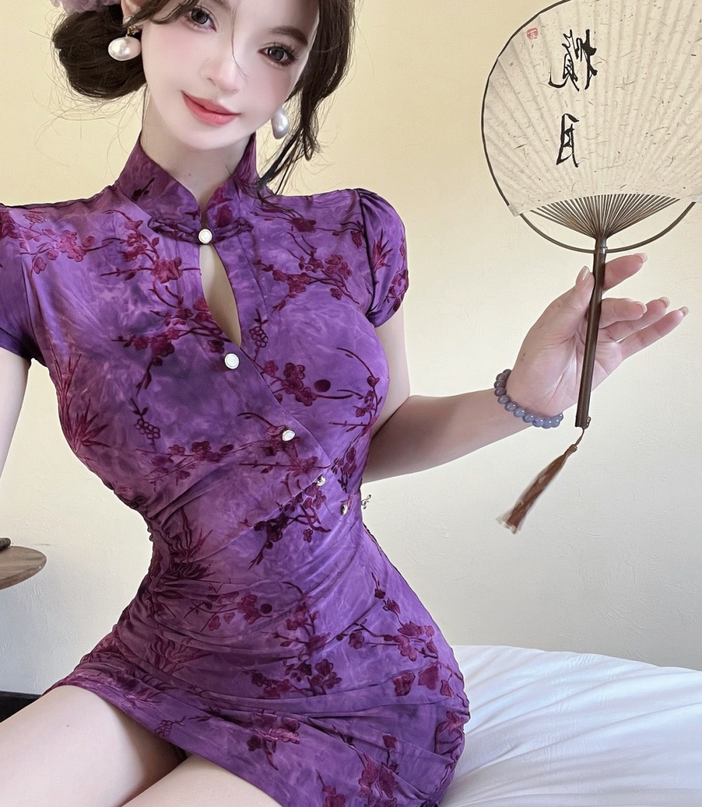 Spring and summer dress hollow cheongsam for women