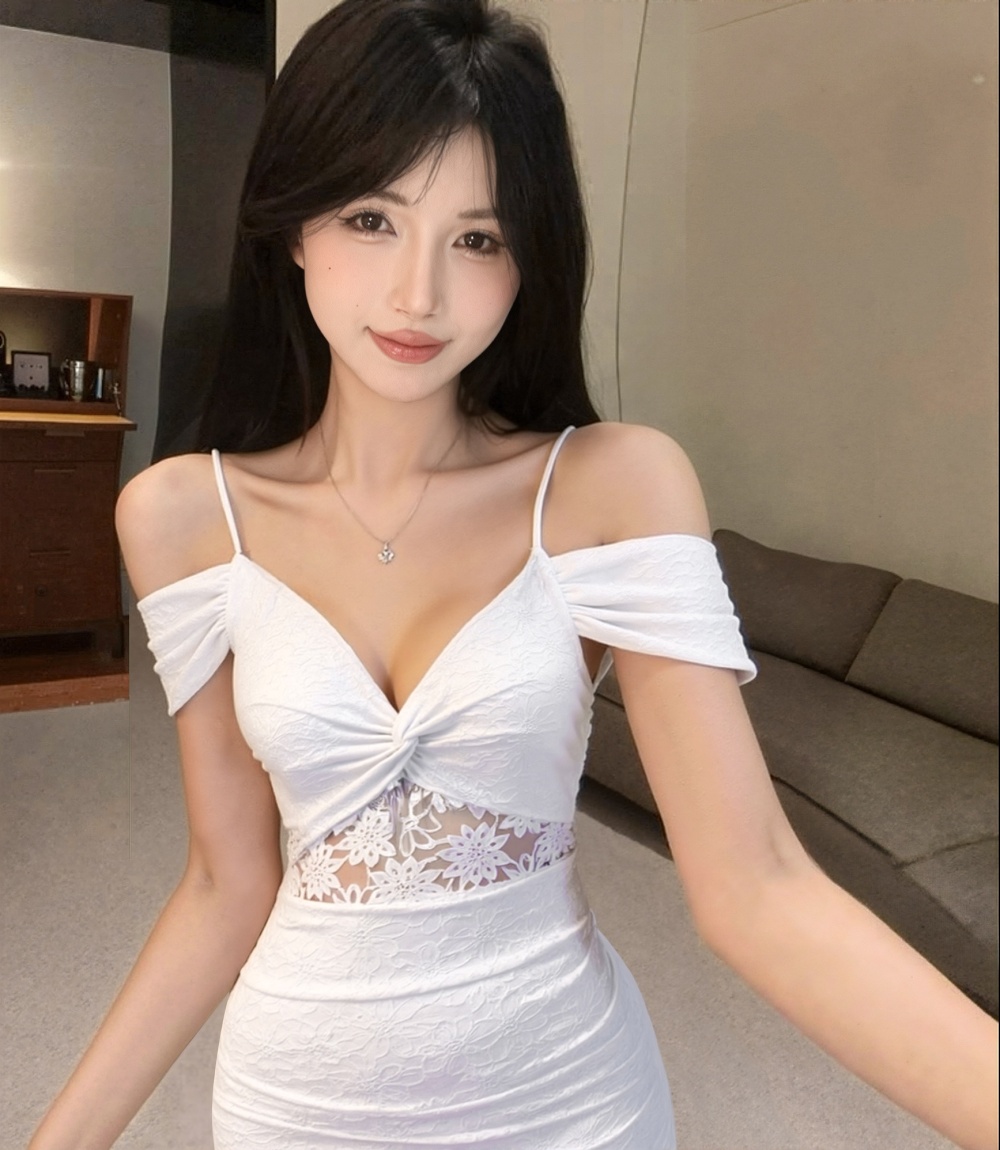 Package hip sexy bottoming short lace hollow dress