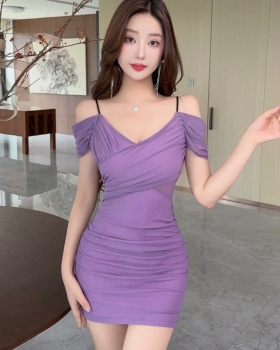 Package hip niche sling dress sexy gauze T-back for women