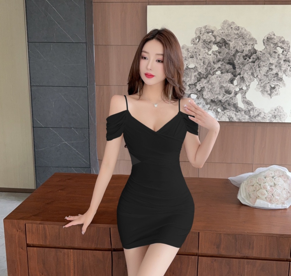 Package hip niche sling dress sexy gauze T-back for women