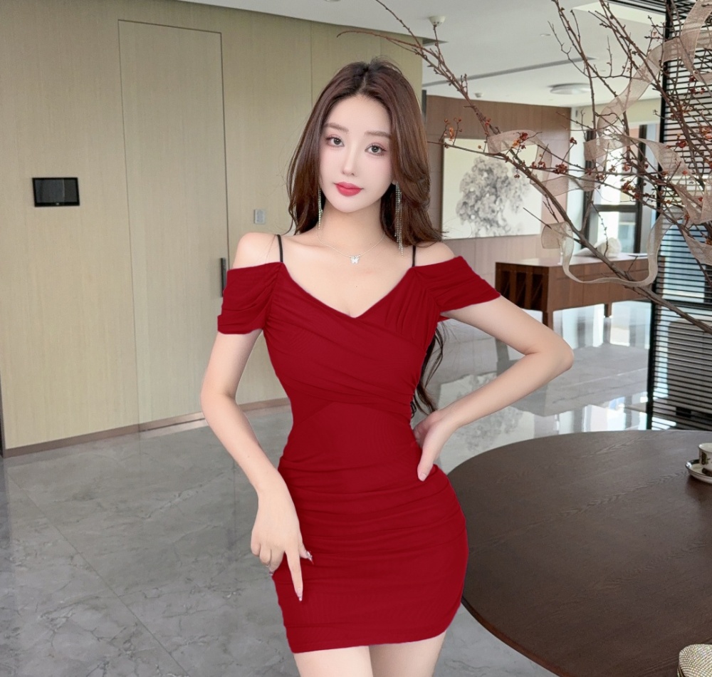 Package hip niche sling dress sexy gauze T-back for women