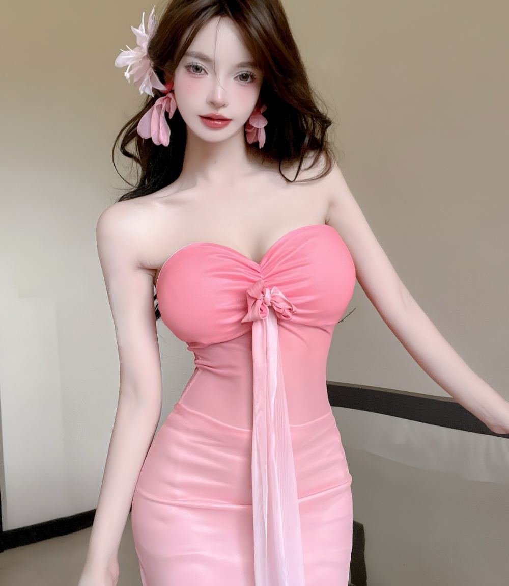 Enticement gradient dress mermaid gauze long dress for women