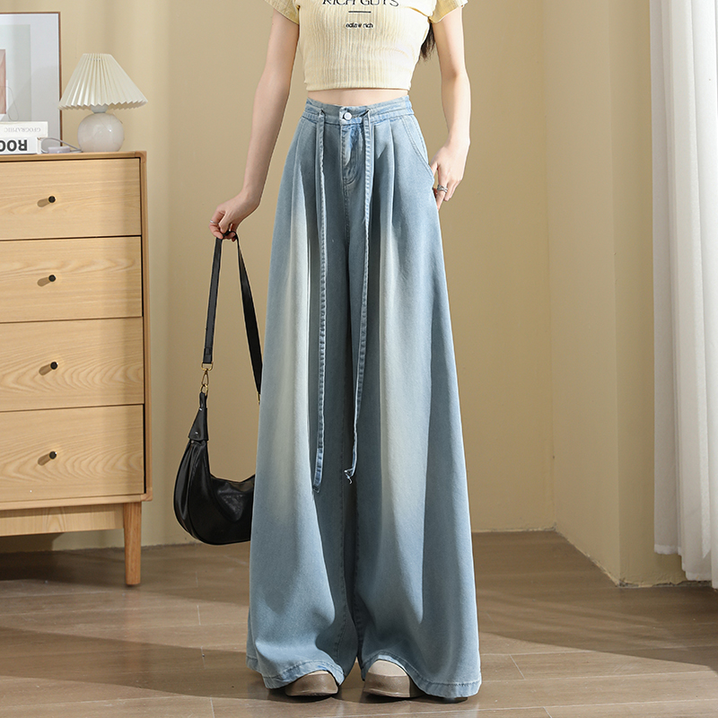 Loose waistband wide leg pants breathable tether pants