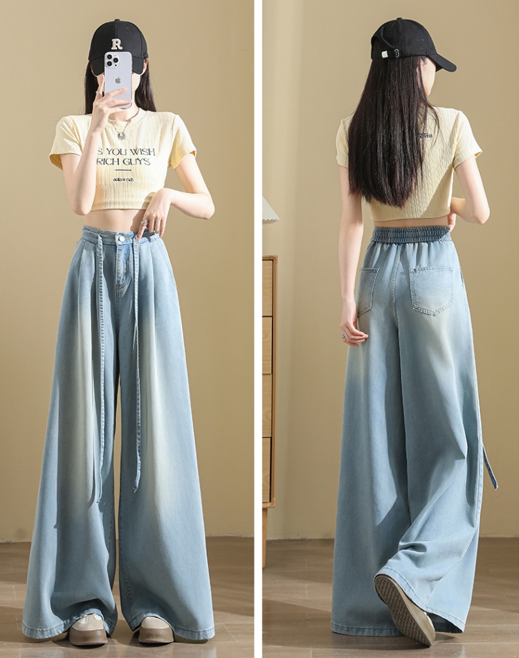 Loose waistband wide leg pants breathable tether pants