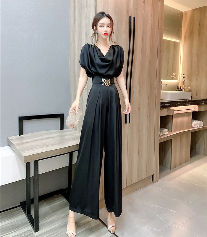 Wide leg Western style tops fashion long pants 2pcs set